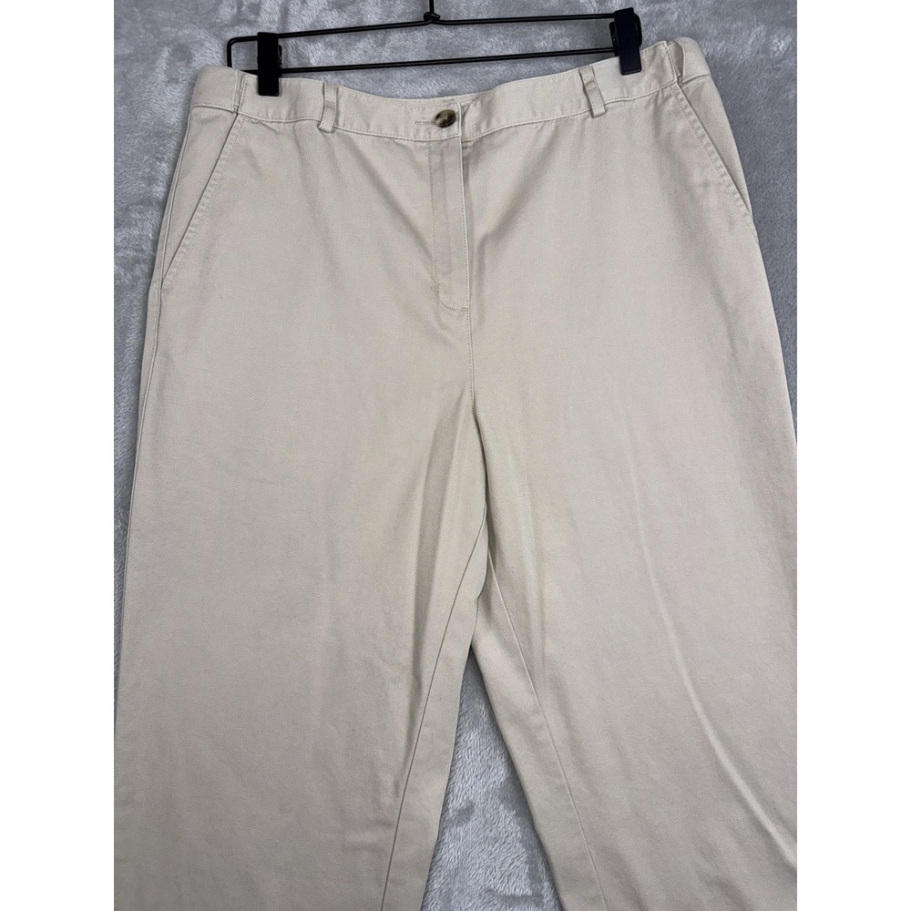 LL Bean Pants Women 14 Beige Khaki Original Fit Tapered Pleated Career‎ Casual - Picture 5 of 13